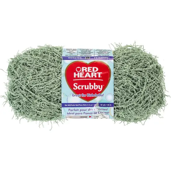 Red Heart Scrubby Green Tea Yarn - 3 Pack of 100g/3.5oz - Polyester - 4 Medium (Worsted) - 92 Yards - Knitting/Crochet {2}