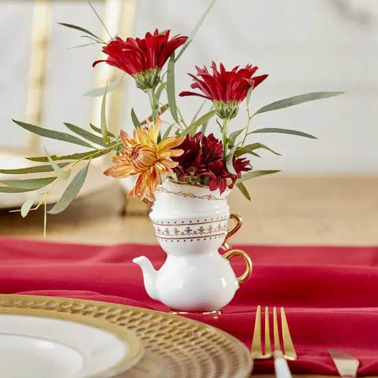 Tea Time Whimsy Ceramic Bud Vase (Set of 2) {5}