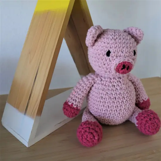 Hoooked Amigurumi DIY Kit W/Eco Barbante Yarn-Piglet Maggie {3}