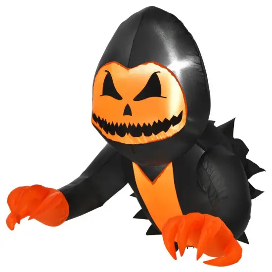 3.3 Feet Halloween Inflatable Pumpkin Head Ghost Broke Out from Window {1}