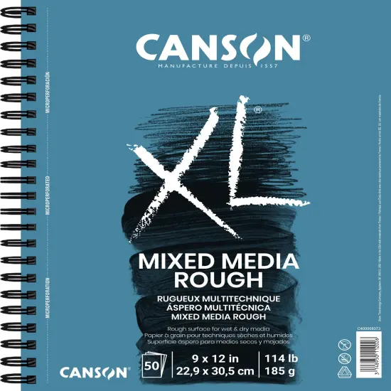 Canson XL Rough Mixed Media Paper Pad 9"X12"-50 Sheets {1}