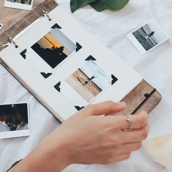 Wooden Memory Photo Album, Christmas Gift, Custom Photo Book, Scrapbook Album, Wedding Photo Book {5}