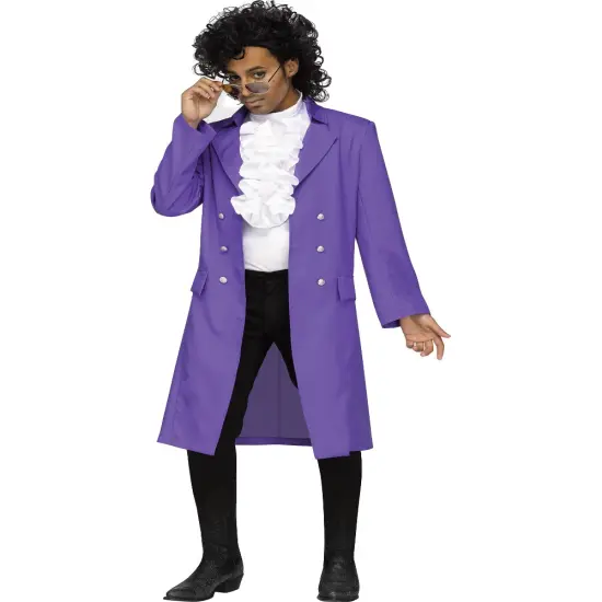 Minnesota Pop Singer Purple Pain Ruffled Trench Coat Costume {1}