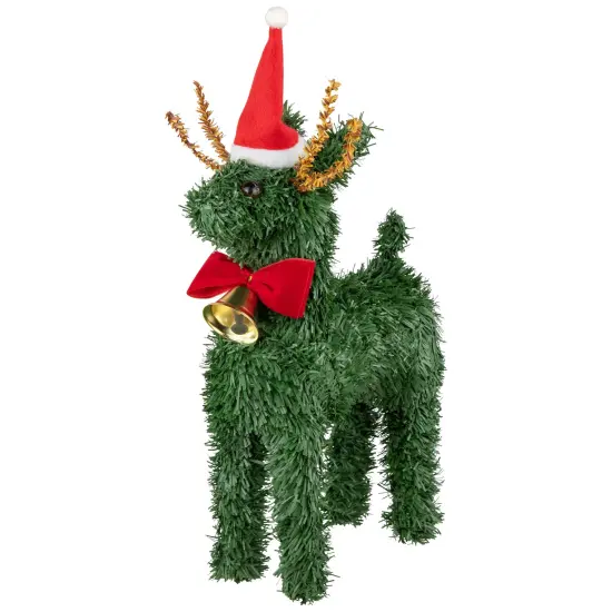 Northlight Pine Reindeer with Bell Artificial Christmas Decoration - 12" Green {1}