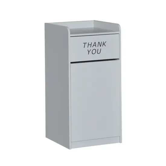 Emma and Oliver Wood Tray Top "Thank You" Restaurant Food Court Receptacle Gray {1}