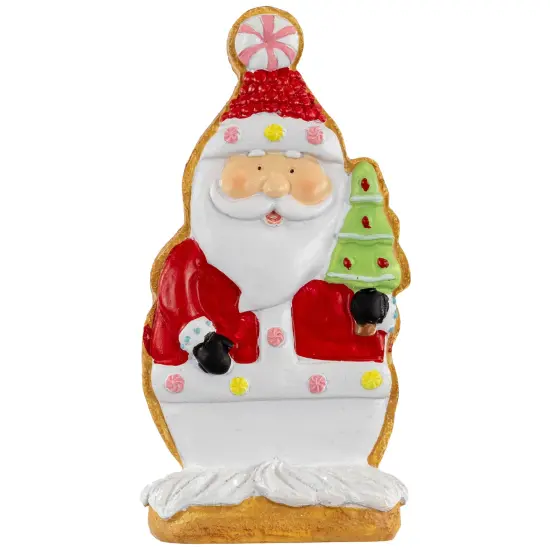 Northlight Gingerbread Santa with Tree Christmas Figurine - 7" Red {1}