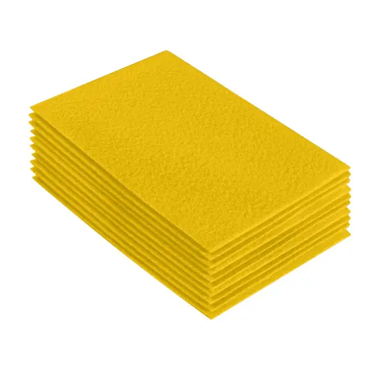 FabricLA Acrylic Felt Sheets for Crafts - Precut 9" X 12" Inches (20 cm X 30 cm) Felt Squares - Use Felt Fabric Craft Sheets for DIY, Costume, and Decoration | Yellow - 10 Pieces {1}