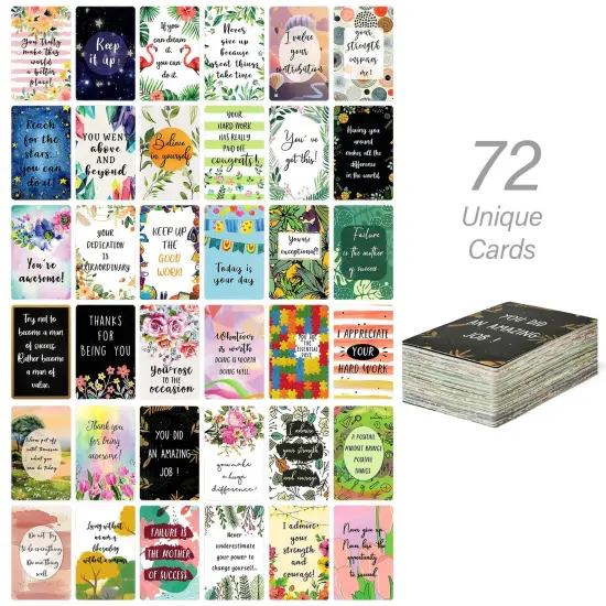Wrapables Motivational Quote Cards, Inspirational Encouragement Affirmation Cards (72pcs) {3}