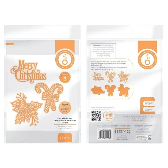 Tonic Studios Die Set-Merry Christmas Candy Cane & Poinsettia {2}