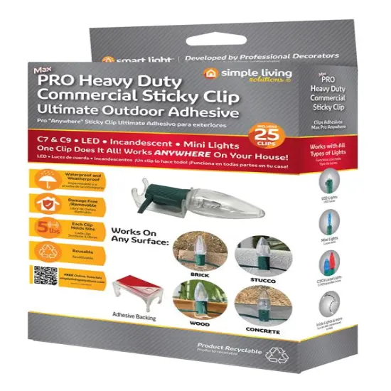 Simple Living Heavy Duty Commercial Grade Sticky Clips -1.75" - Clear - Set of 25 {1}