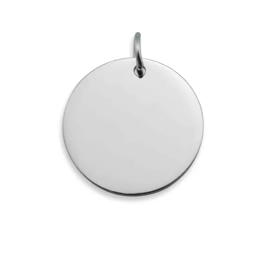 10 Pack - 13mm Blank Round Polished Stainless Steel Pendant {3}