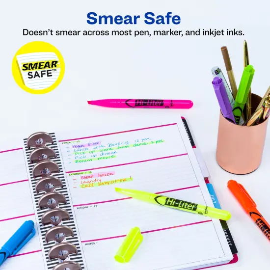 Avery Heavy-Duty View 3 Ring Binder with 3 Inch Rings, 8 Tab Plastic Binder Dividers with Pockets, Assorted Chisel Tip Highlighters, School Supplies Set (01682) {6}