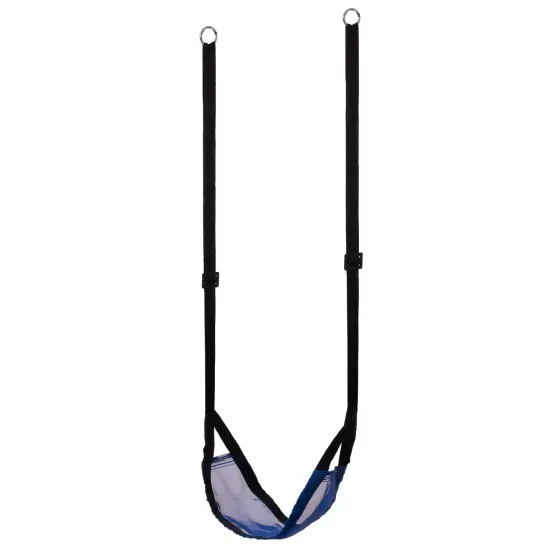 Indoor and Outdoor Patio Playground Kids Fun Hanging Mesh Fabric Tree Swing with Adjustable Strap Blue {7}