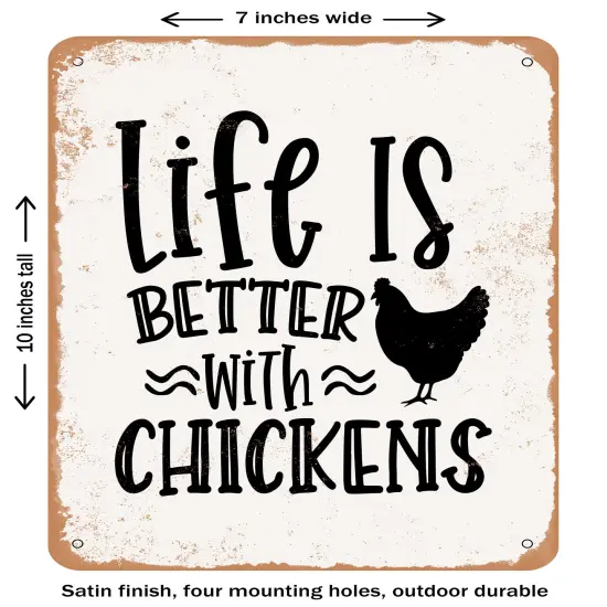 DECORATIVE METAL SIGN - Life is Better- Vintage Rusty Look {1}