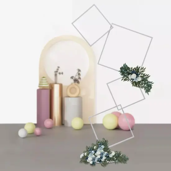Metal Square Flower Frame Plants Display Stand Wedding Party Backdrop Decor {1}