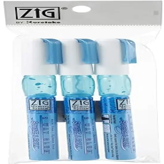 Zig 2-Way Glue Pen 3 pk Roller Ball Tip (Squeeze & Roll) {1}