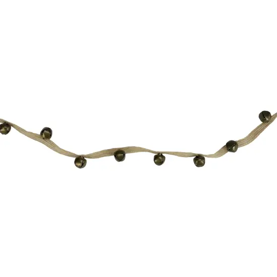 Northlight 6.5" Brown Jingle Bell Artificial Christmas Garland - Unlit {4}
