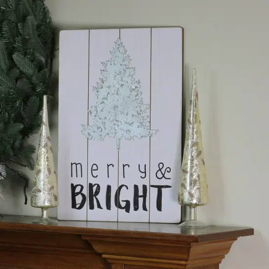 Midwest 20" Gray and Black Rectangular Christmas Wall Hanging {4}