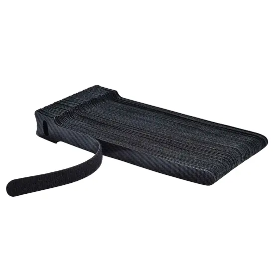 Kitcheniva Reusable Cable Straps Fastening Loop Ties 6" 50 Pcs Black {1}