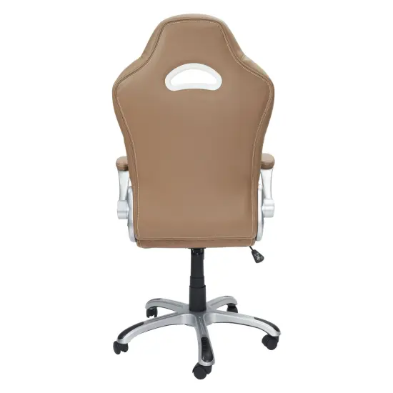Techni Office Solutions 3.75' Brown, Gray, and Black High Back Executive Sport Race Office Chair with Flip-Up Arms {5}