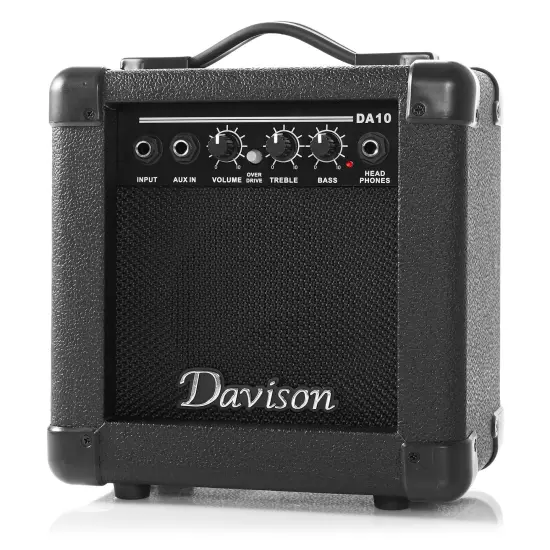 Davison Guitars Full Size Electric Guitar with 10-Watt Amp - Right Handed Beginner Kit with Gig Bag and Accessories {5}