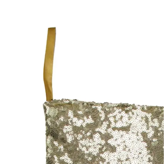 Northlight 17.5" Gray and White Sequins Accented Christmas Stocking {4}