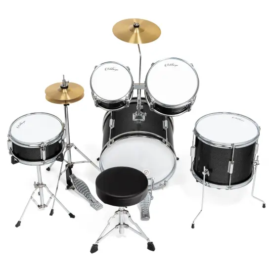 Ashthorpe 5-Piece Complete Junior Drum Set with Genuine Brass Cymbals - Advanced Beginner Kit with 16" Bass, Adjustable Throne, Cymbals, Hi-Hats, Pedals & Drumsticks {3}