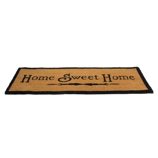 Northlight Natural Coir Rectangular "Home Sweet Home" Doormat 16" x 48" Brown {4}