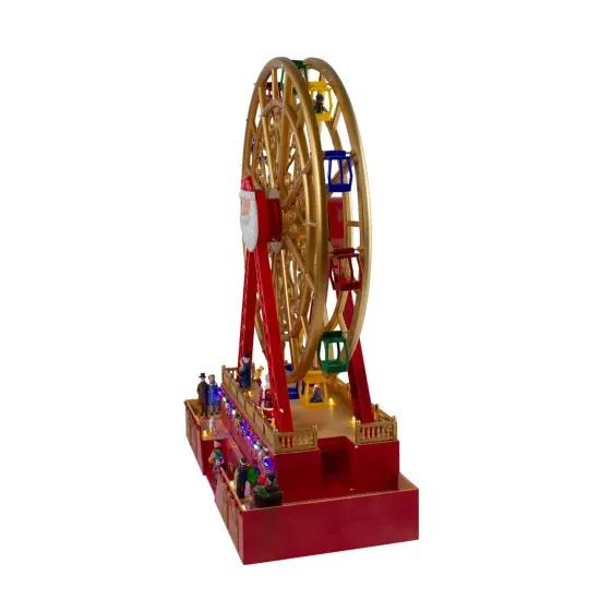 Northlight 20" LED lighted and Musical Santa Christmas Ferris Wheel Red {5}