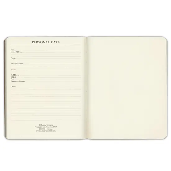 Gallery Leather Grid Journal - Crafted in Maine, USA - Elegant Leather Notebook with 192 Grid Pages , 9.75x7.5 ", Large Grid Acadia Navy {5}