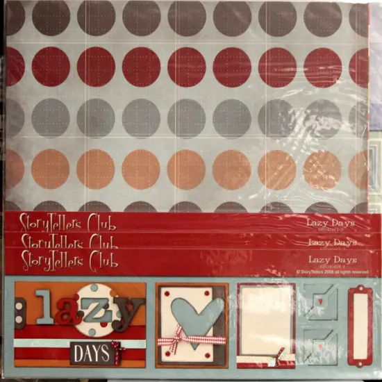 StoryTellers Club Lazy Days 12 x 12 Double-Page Layout Scrapbook Kit {1}