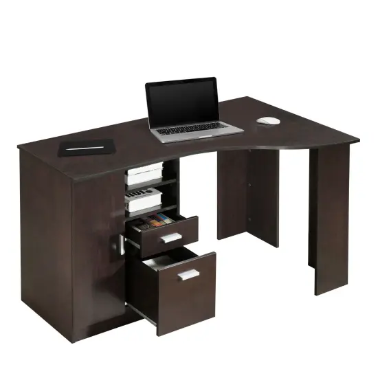 Techni Office Solutions 51.25" Brown Espresso Unique Techni Mobili Classic Office Desk with Storage {7}