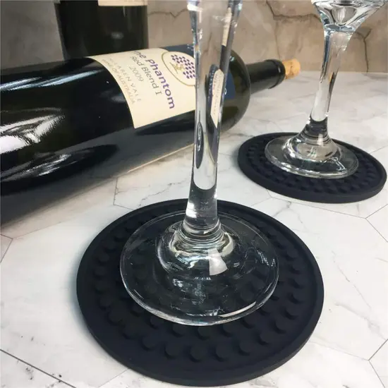 Kitcheniva Silicone Drinks Coasters Mat Pad With Holder 6 Pcs {2}