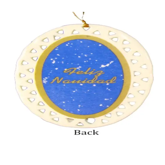 CC Christmas Decor Club Pack of 192 Ivory and Blue Jesus with Holy Mary Christmas Ornaments 3.75" {4}