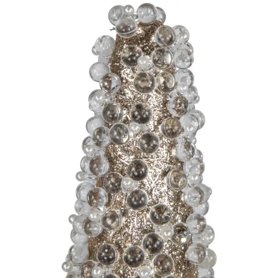 Northlight Beads and Glitter Christmas Cone Tree - 18" - Gold Finish {6}