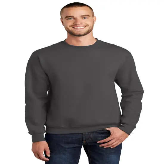 Port & Company&reg; Essential Fleece Crewneck Long Sleeve Sweatshirt Charcoal {1}