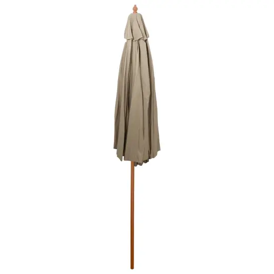 Northlight 9ft Outdoor Patio Market Umbrella with Wooden Pole, Tan Beige {5}