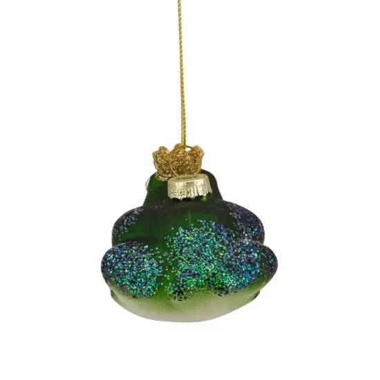 Northlight Prince Frog in a Crown Glass Christmas Ornament - 3" - Green and Blue {6}