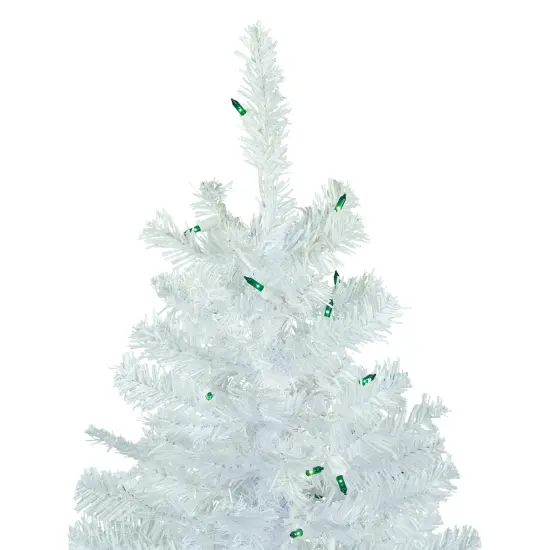 Northlight Pre-Lit Pencil Woodbury White Pine Artificial Christmas Tree - 6.5' - Green Lights {4}