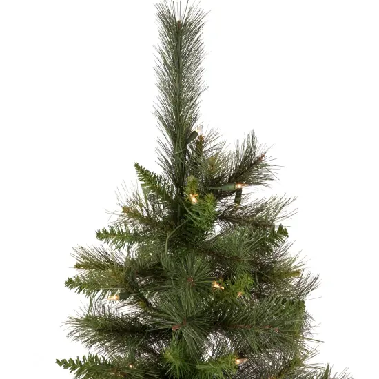 Northlight Real Touch&trade;️Pre-Lit Medium Canyon Pine Artificial Wall Christmas Tree - 6.5' - Clear Lights Green {7}