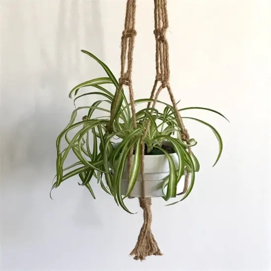Natural JUTE with Wood Bead Accent Planter 42" {4}