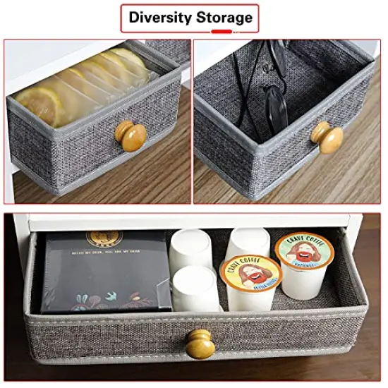 Wood Expandable Desktop Bookshelf Counter Bookcase Adjustable with Drawers Desktop Shelves Rack Storage Organizer for Office Supplies,Makeup,White.Petent Pending {4}