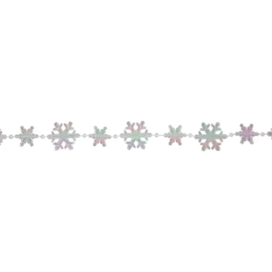 Northlight Snowflakes Christmas Garland - 8' x 1" - Iridescent - Unlit Clear {6}
