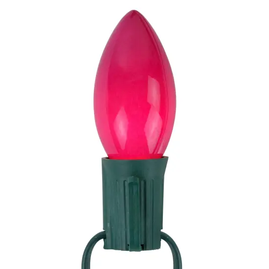 Northlight Opaque C7 Christmas String Lights - Fuchsia Pink - 24' Green Wire - 25ct {4}