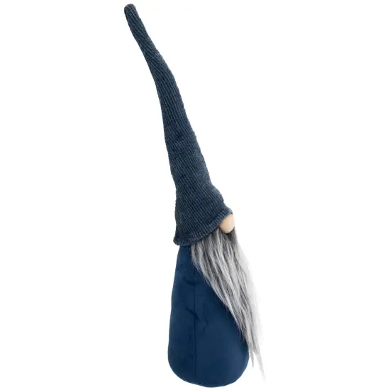 Northlight Standing Christmas Gnome with Textured Line Hat Figure - 19" - Navy Blue {5}