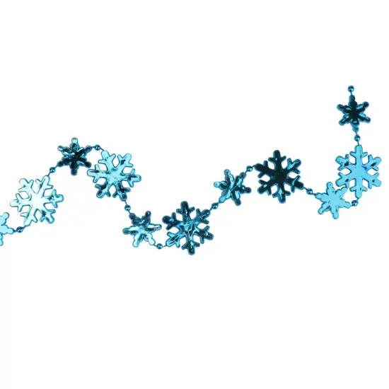 Northlight Shiny Snowflakes Christmas Garland - 8' x 1" - Blue - Unlit {4}