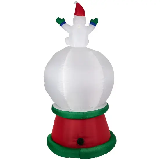 Northlight Lighted Inflatable Santa and Friends Snow Globe Outdoor Christmas Decoration - 6.75' Red {6}