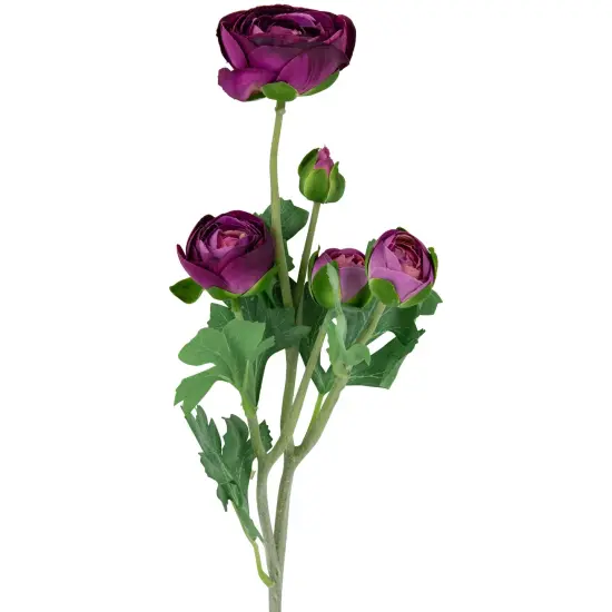 Northlight Real Touch&trade; Light Plum Purple Ranunculus Artificial Floral Sprays, Set of 6 - 21" {4}