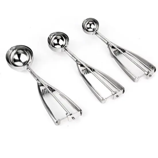 Kitcheniva Stainless Steel Ice Cream Scoops With Trigger Handle Set of 3 {1}