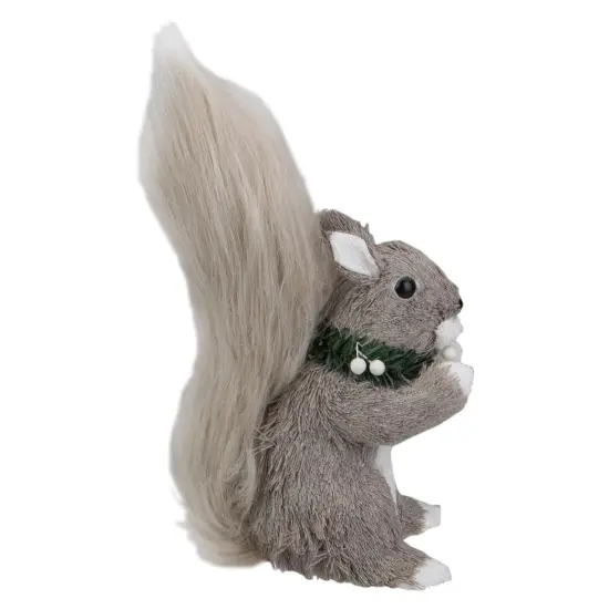 Northlight Standing Squirrel with Neck Wreath Christmas Figure - 12" Gray {5}